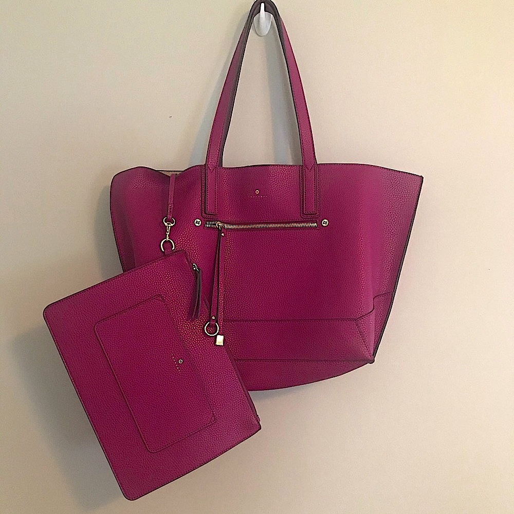 TRAVANTI | Large Magenta Tote & detachable pouch